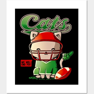 Cats Football Posters and Art